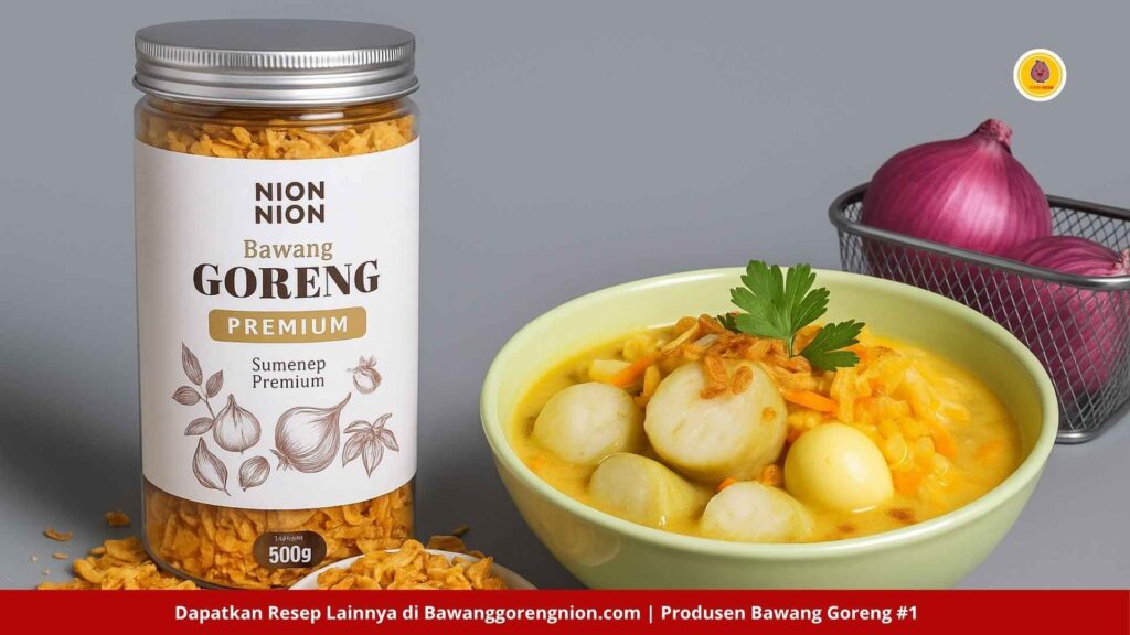 Mneyajikan Lontong dengan Bawang Goreng - Nion Nion
