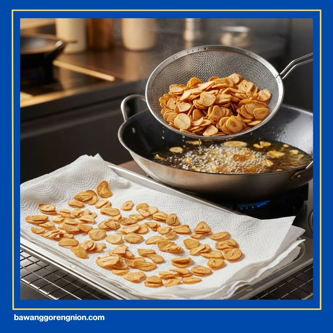Cara Buat Bawang Putih Goreng Crispy